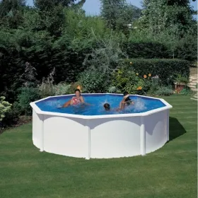 Kit Piscine Acier Ovale Fidji 730 Eco - Installation Facile Sans Gros Travaux, Structure Blanche Durable