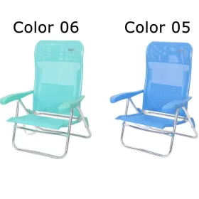 Chaise de plage avec 7 positions et poignée intégrée