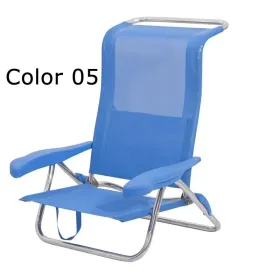 Chaise lit de plage avec 7 positions en multifibre et poignée intégrée