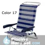 Chaise lit de plage avec 7 positions en multifibre et poignée intégrée