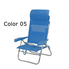 Chaise de plage compact avec 7 positions multifibre avec poignée intégrée