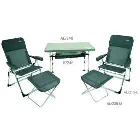 Set Crespo table et 2 fauteuils avec repose-pieds multifibre