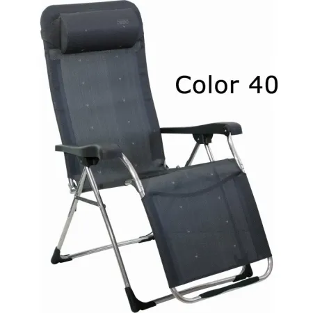 Chaise longue avec oreiller grand relax multi-position en aluminium et multifibre