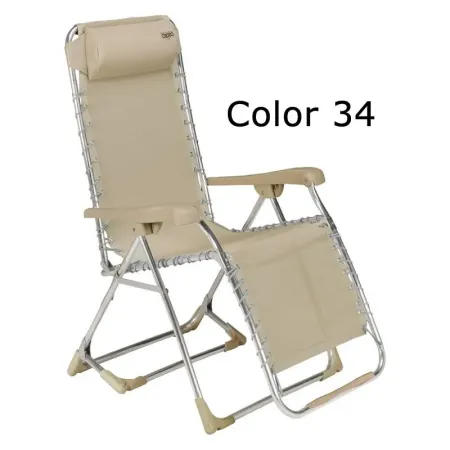 Chaise longue avec oreiller multi-position élastique en aluminium et multifibre