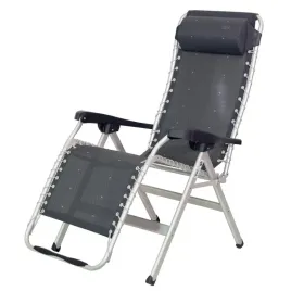 Chaise longue avec oreiller multi-position en aluminium et multifibre