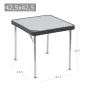 Table aluminium 42.5x42.5 cm