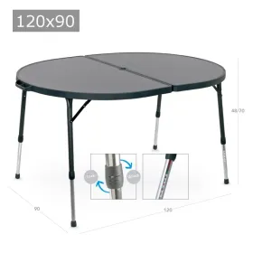 Table ovale aluminium peint 120x90 cm