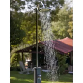 Douche Solaire 32 Litres Aluminium – Douche De Piscine Avec Mitigeur Et Rinçage Pieds GRE AR1130
