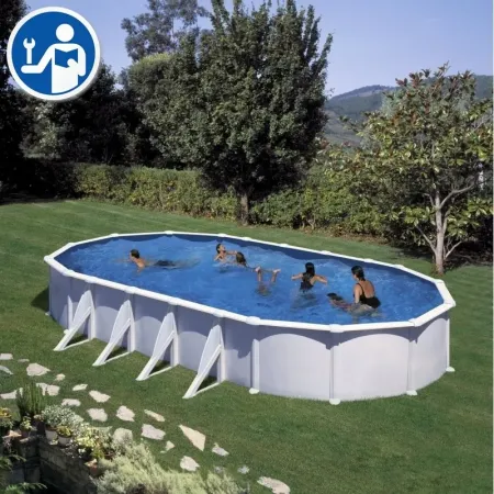 Pièces de rechange Piscines Ovales Blanches avec Contreforts de 132 cm