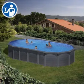 Pièces de rechange Piscines Ovales Imitation Graphite avec Système Oméga de 132 cm