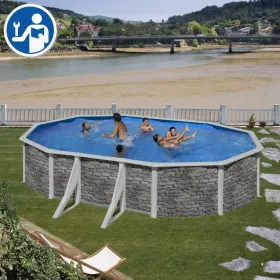Pièces de rechange Piscines Ovales Imitation Pierre avec Contreforts de 120 cm - Iraklion et Cerdeña