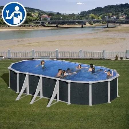 Pièces de rechange Piscines Ovales Imitation Rotin avec Contreforts de 132 cm - Rattán