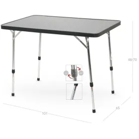 Table grande en aluminium avec pieds télescopiques