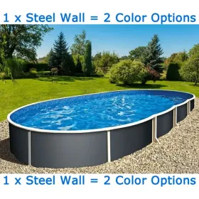Piscine Azuro Imitation Graphite/Blanche 550x370x120