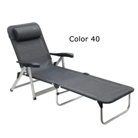 Lit renforcé avec repose-bras et dossier 7 positions en aluminium