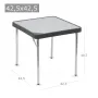 Table aluminium 42,5x42,5 cm