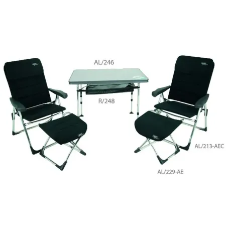 Set Crespo table et 2 fauteuils avec repose-pieds air elegant