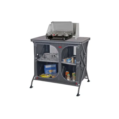 Armoire pliante de cuisine en aluminium peint.