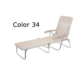 Lit avec repose-bras et dossier 7 positions en aluminium