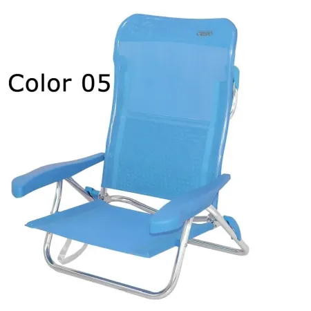 Chaise de plage petite avec 7 positions et poignée intégrée