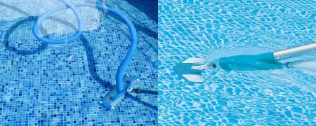 Aspirateur Piscine Portable HANBING, Aspirateur Piscine Hors Sol Facile à  Installer avec Pôles et Sacs en Filet Aspirateur de Piscine Manuel pour le