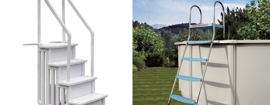 Types d'escaliers pour piscines